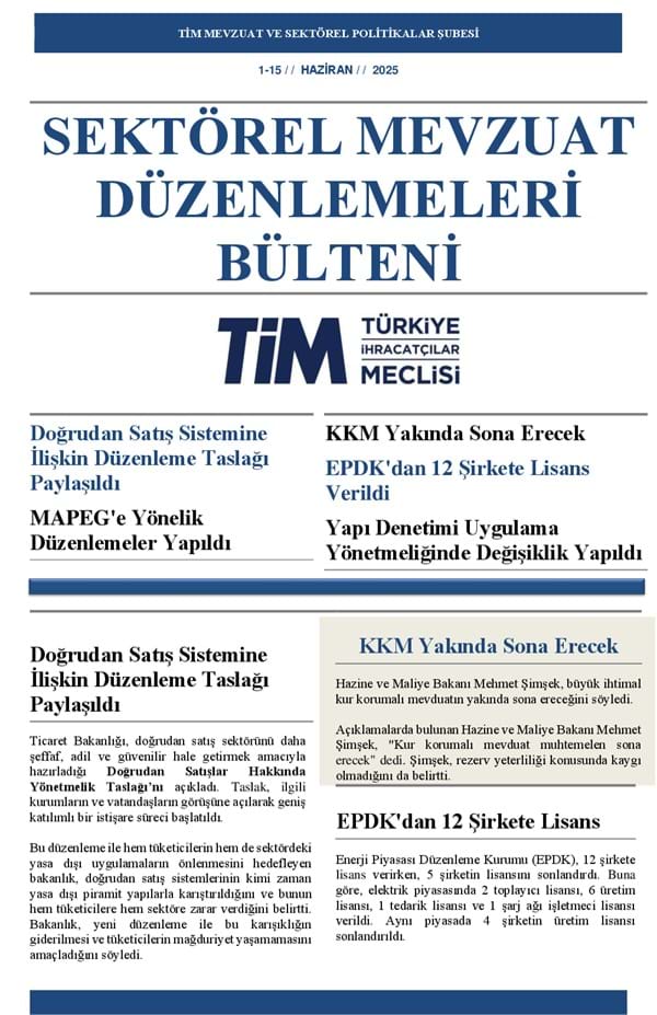 1-15 Haziran 2025 Bülteni 