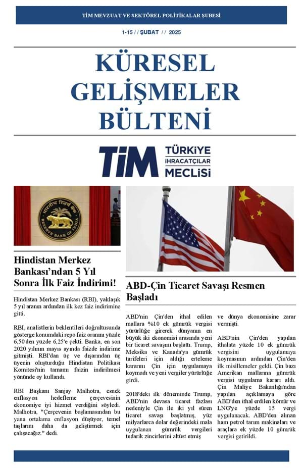 1-15 Şubat 2025 Bülteni 
