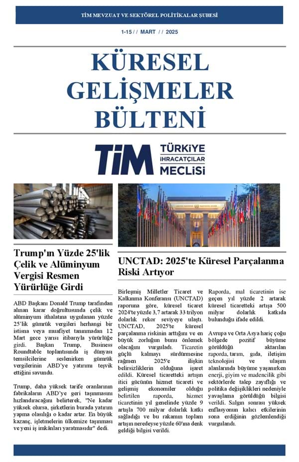 1-15 Mart 2025 Bülteni 