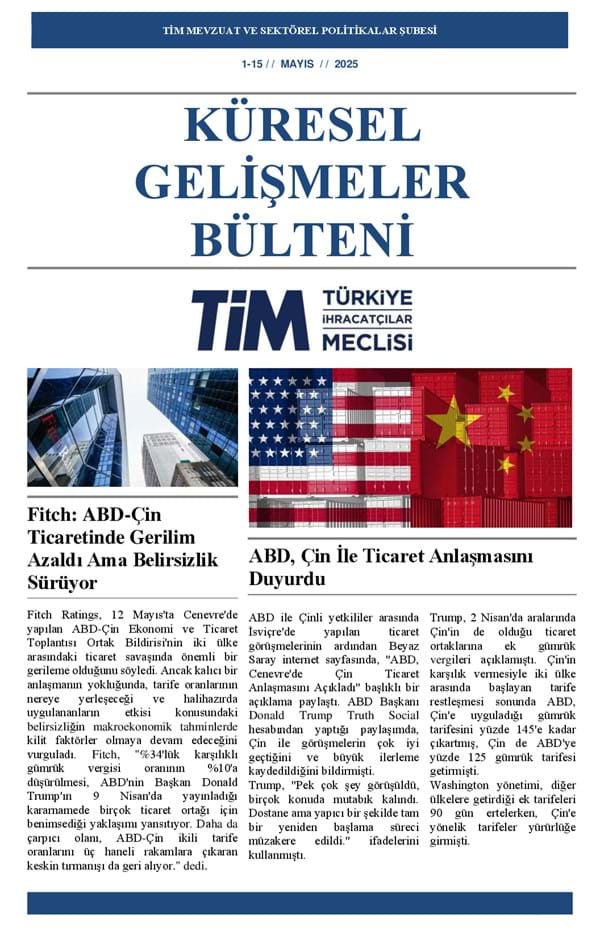 1-15 Mayıs 2025 Bülteni 