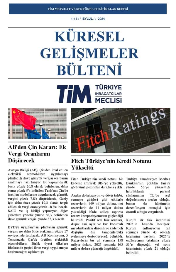 1-15 Eylül 2024 Bülteni 