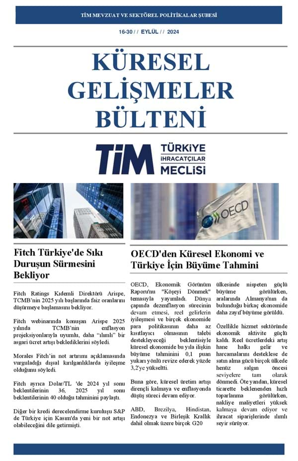 16-30 Eylül 2024 Bülteni 