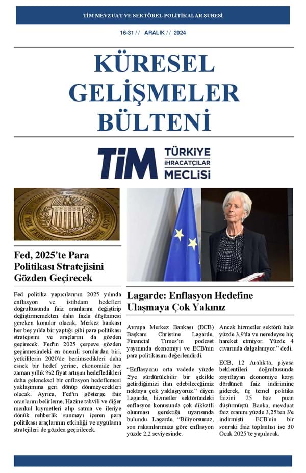 16-31 Aralık 2024 Bülteni 